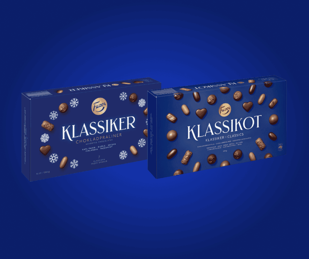 Den riktiga Fazer Klassikot 290 g suklaakonvehteja