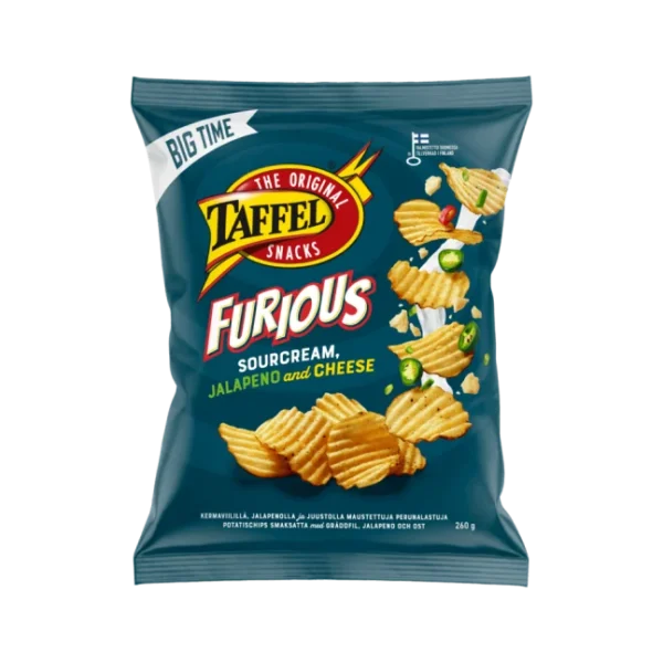 Taffel Furious Sourcream Chili Jalapeno & Cheese 260g - Chips