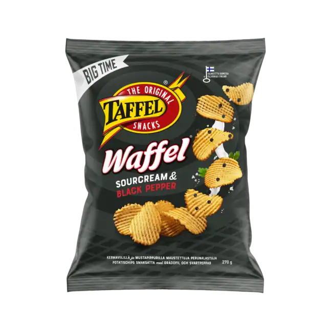 Taffel Waffel Sourcream & Black Pepper 270g - Chips