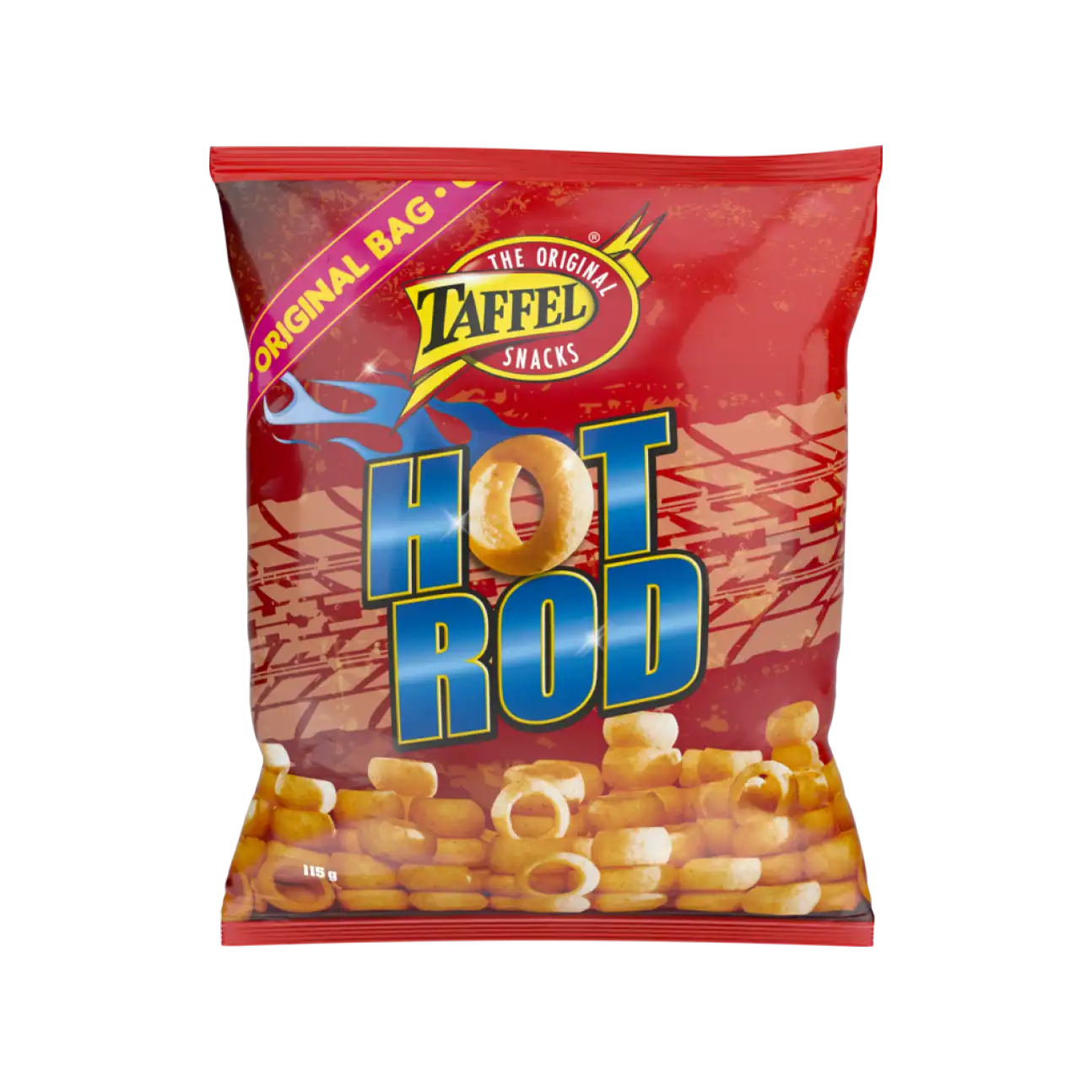 Taffel Hot Rod kryddad potatisring Orginal Bag 115 g