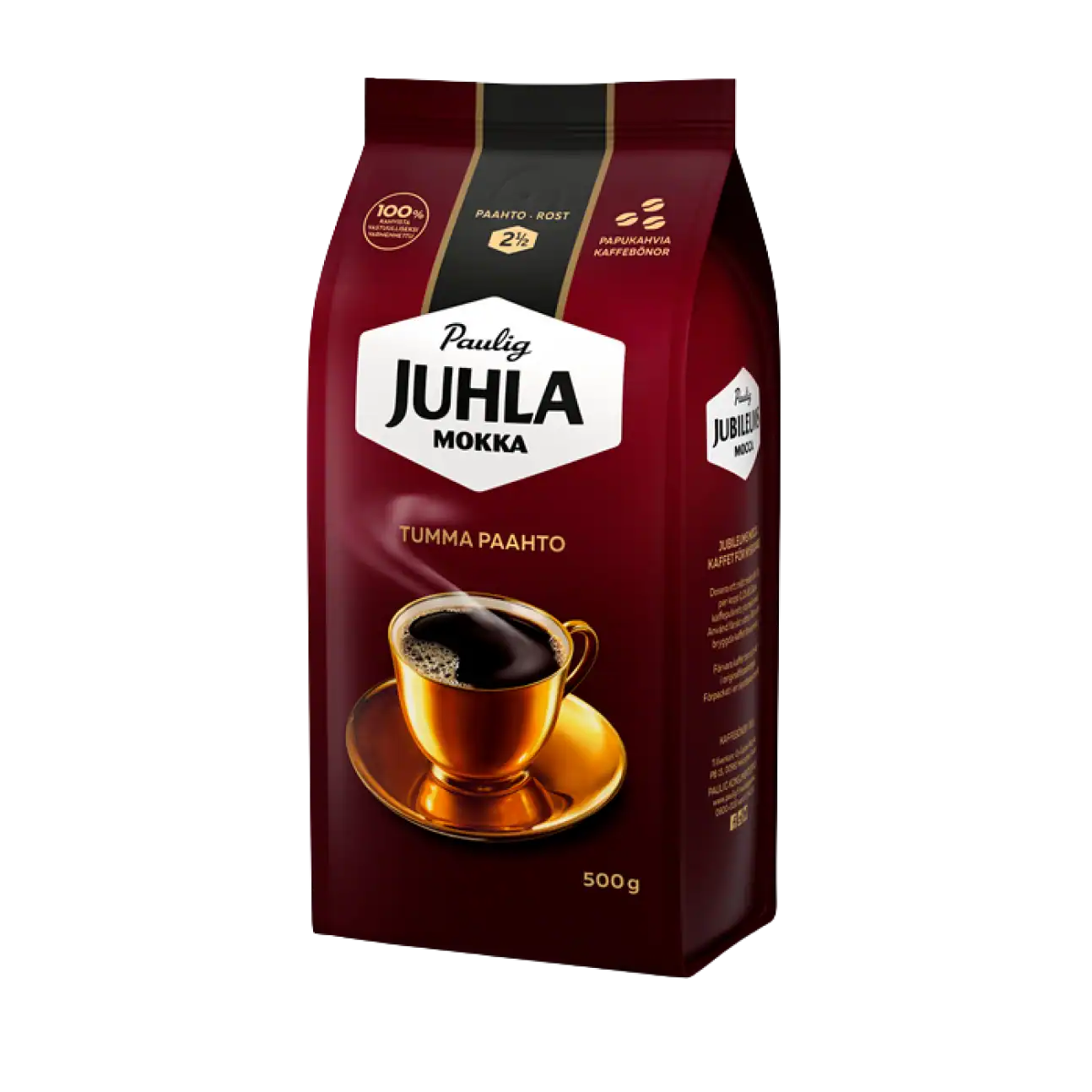 Paulig Juhla Mokka kaffebönor Mörkrost 500g - Finland