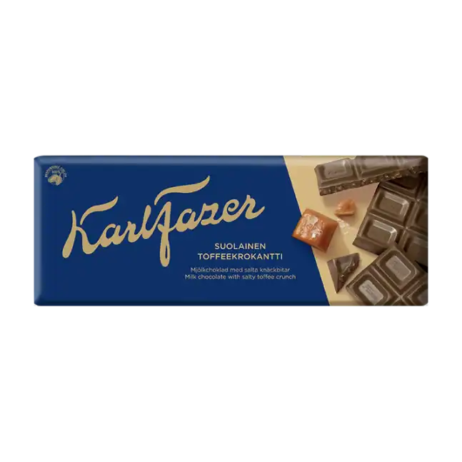 Karl Fazer Salta Knäckbitar chokladkaka 180 g – mjölkchoklad med salta knäckbitar – finskt godis